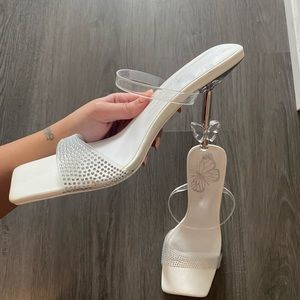 White Butterfly heels